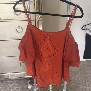 Off The Shoulder Burnt Orange Summer Top